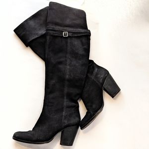Vince Camuto brushed suede Lexine OTK boots 8.5